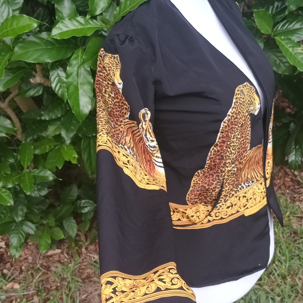 '80s, '90s, Epic Vintage Leopard Print Cropped jacket XSmall - Picture 4 of 8